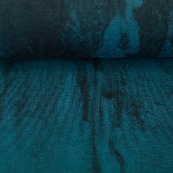 Sweat angeraut mit gemalter Eiswand-Textur in Petrol